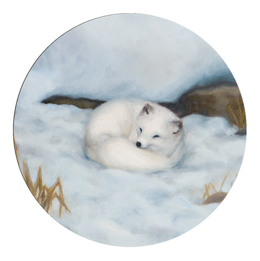 Glasunderlägg fjällräv